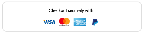 Pay securely with Visa, Mastercard, American Express, and PayPal